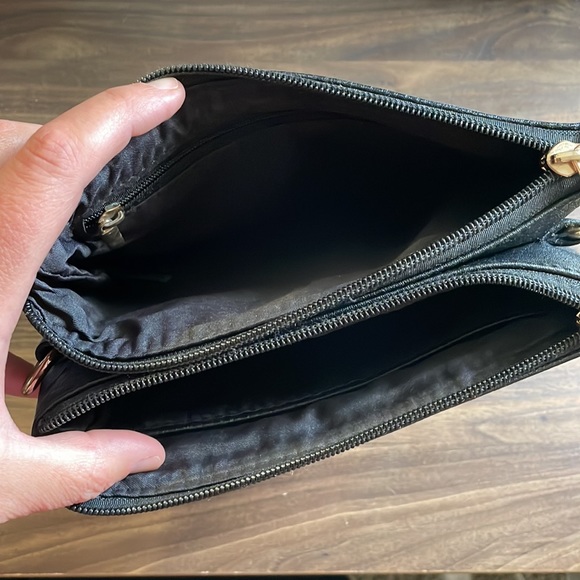 Black Cara Crossbody bag MKF Mia K. adjustable removable strap 2 pocket clutch - Picture 7 of 9